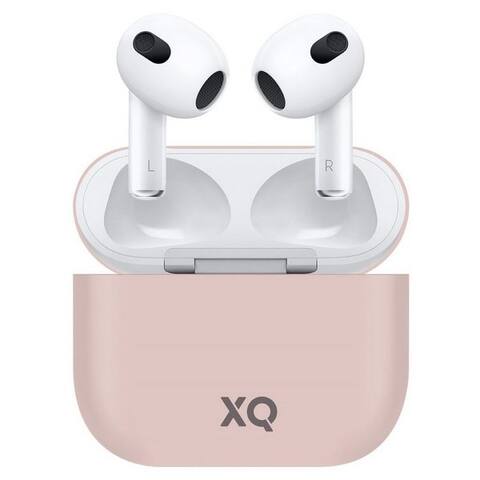 XQISIT Etui Silikon Skin Case Cover Coque de protection Pink Headset (passend pour Ladecase Apple AirPods 3