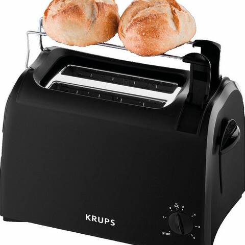 KRUPS grille-pain Pro Aroma KH1518, 2 kurze Schlitze, pour 2 Scheiben, 850 W, Krümelschublade, 6 Bräunungsstufen,