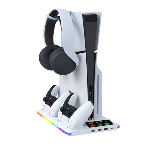 Bbg BBG PS5 Kühlständer pour PS5 / PS5 Slim / PS5 Pro station de charge (2800 mA, avec Headset-Halter & USB-Hub,