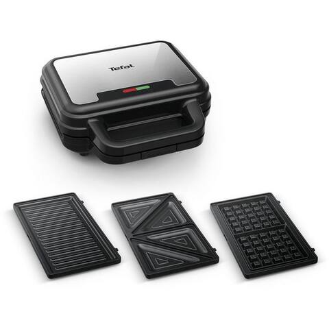 TEFAL grill à sandwich Ultracompact 3-in-1 Sandwich/Waffel/Panini, Antihaftbeschichtung, 700 W, platzsparende
