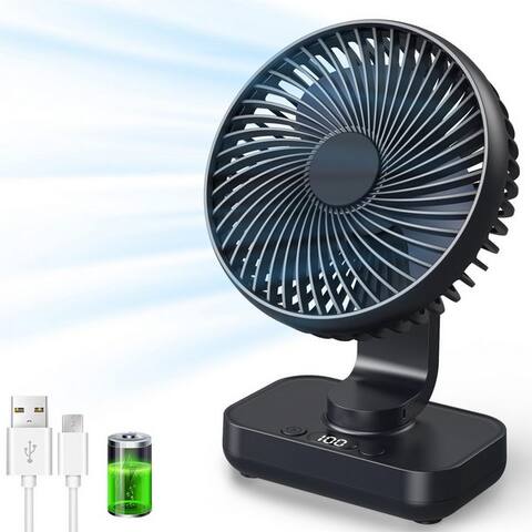 Skelo skelo Tischventilateur Automatisch Oszillierend, Leise 30 dB, Sanfter Luftstrom, 3600mAh, 0,6 cm Durchmesser,