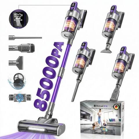 Redkey Redkey Hand-et aspirateur balai 2026 Akkuaspirateur 85000Pa/500W/100 Akku-Hand-et aspirateur balai, 500 W,