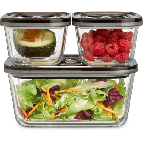 Caso Caso Vakuumbehälter 1177 VacuBoxx Eco-Set, Glas, Kunststoff, (Set, 4-tlg., 1 Vakuumschlauch avec Adapter), 3