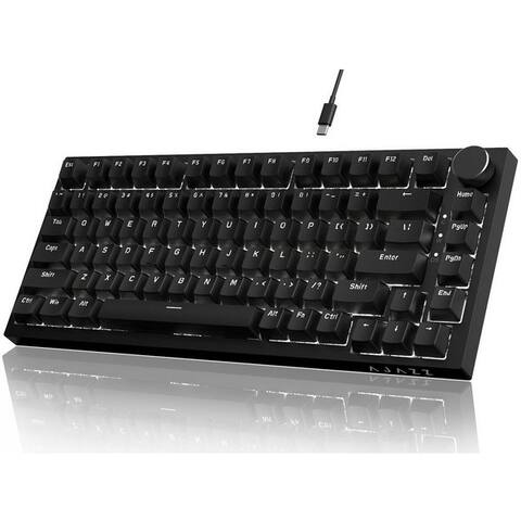 Ajazz AJAZZ AK820 Mechanische clavier avec Knopf,75% ANSI-Layout Gaming-clavier (81 keys, improved seal assembly,